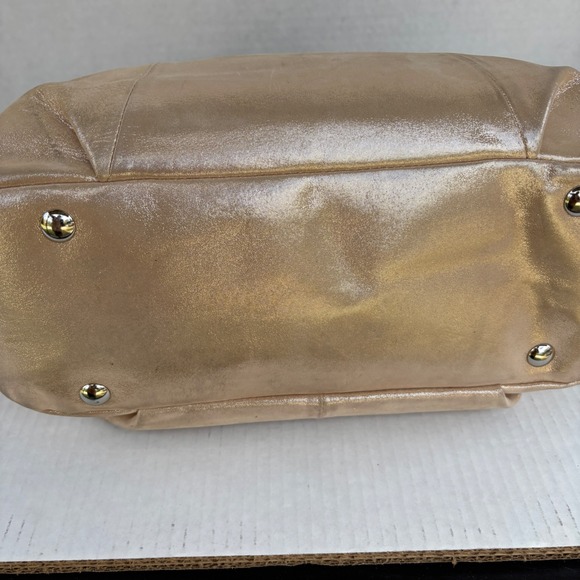 Coach Chelsea Metallic Gold Leather Tote Bag F17216 - Picture 12 of 13